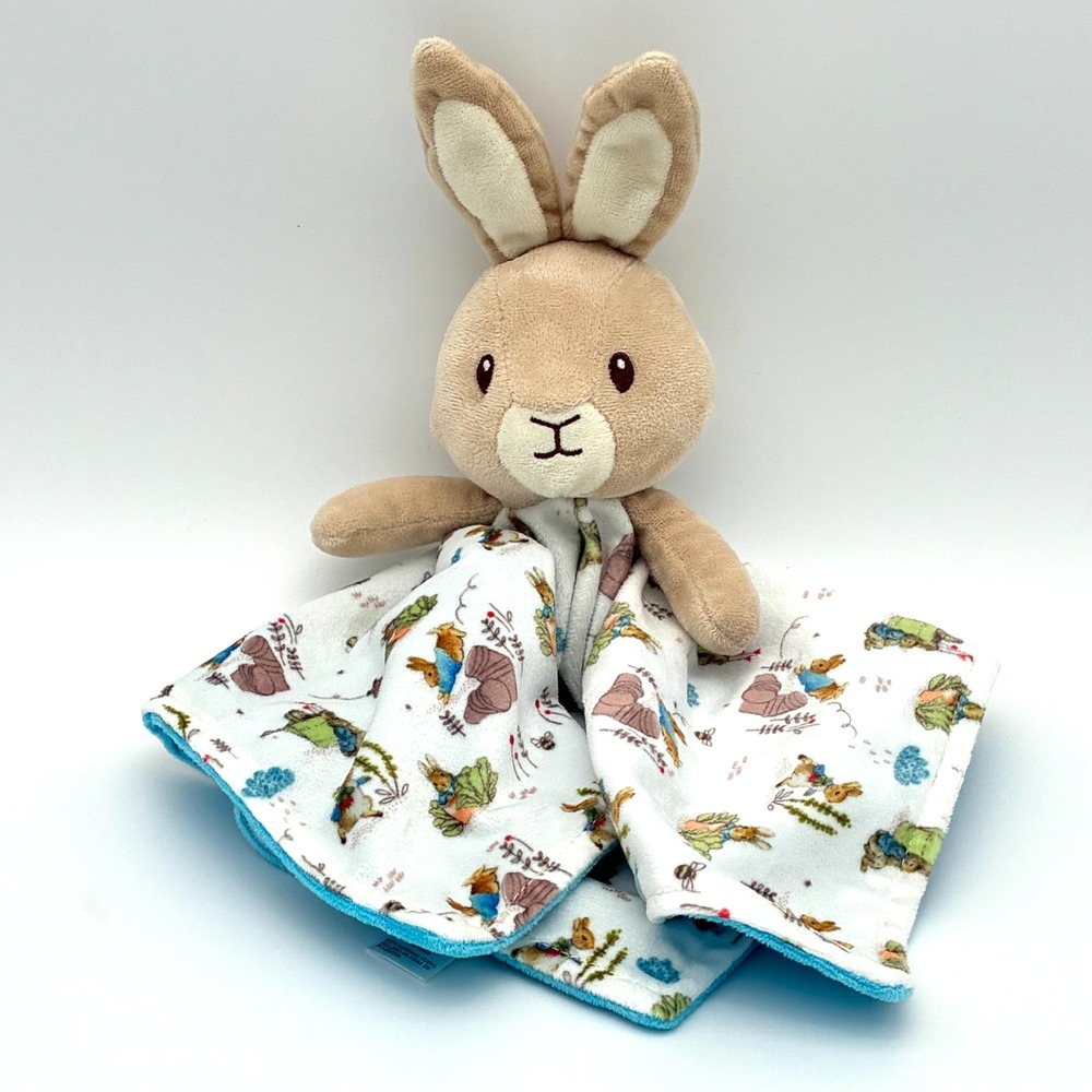 Peter Rabbit Lovey Security Blanket Beatrix Potter Baby Toy Blue 12" Bunny